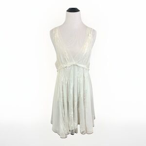 Oscar de la renta Sz M Pink Label White Ivory slip dress *Vintage*